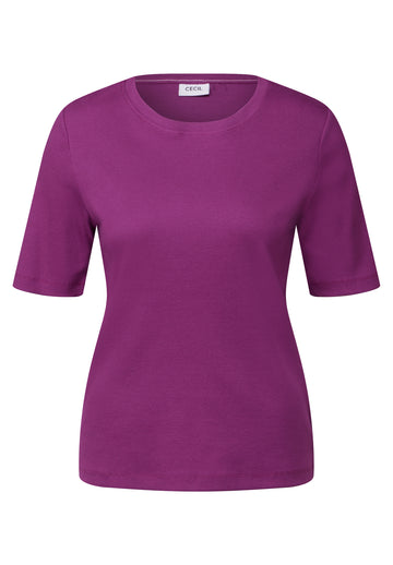 Basic Rippstruktur T-Shirt