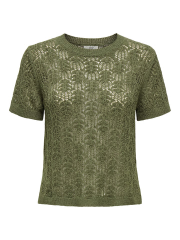 Kurzarm-Stickpullover