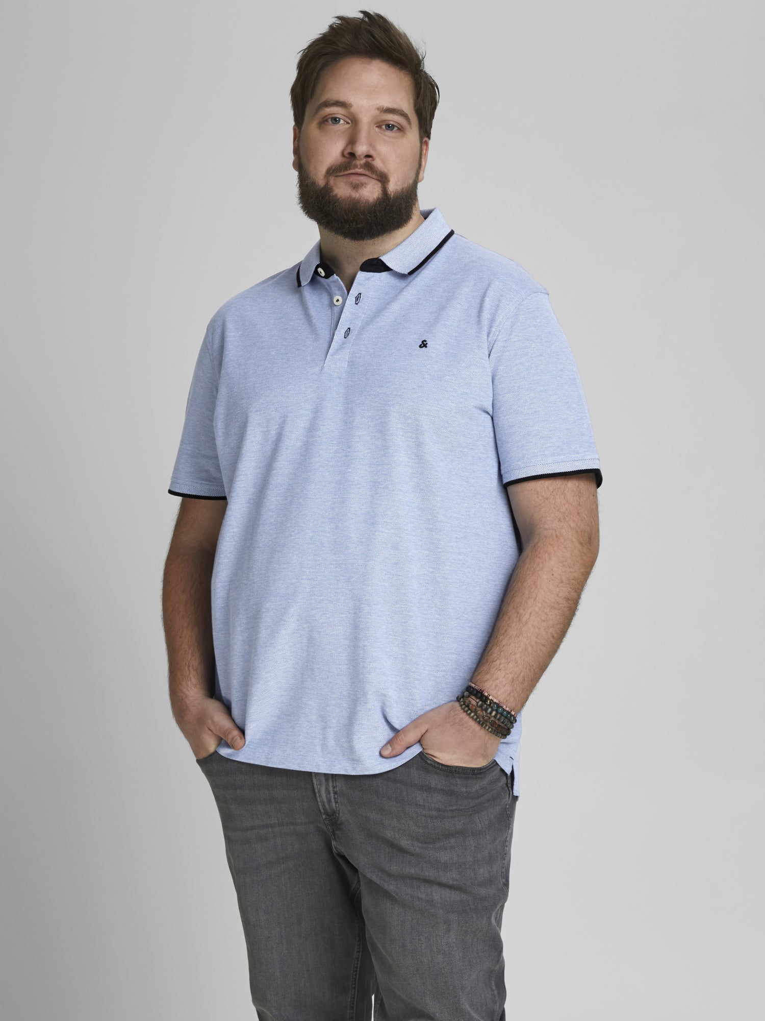 Jack&Jones PLUS Poloshirts hellblau