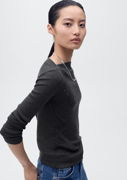 Mango Langarmshirts dunkelgrau