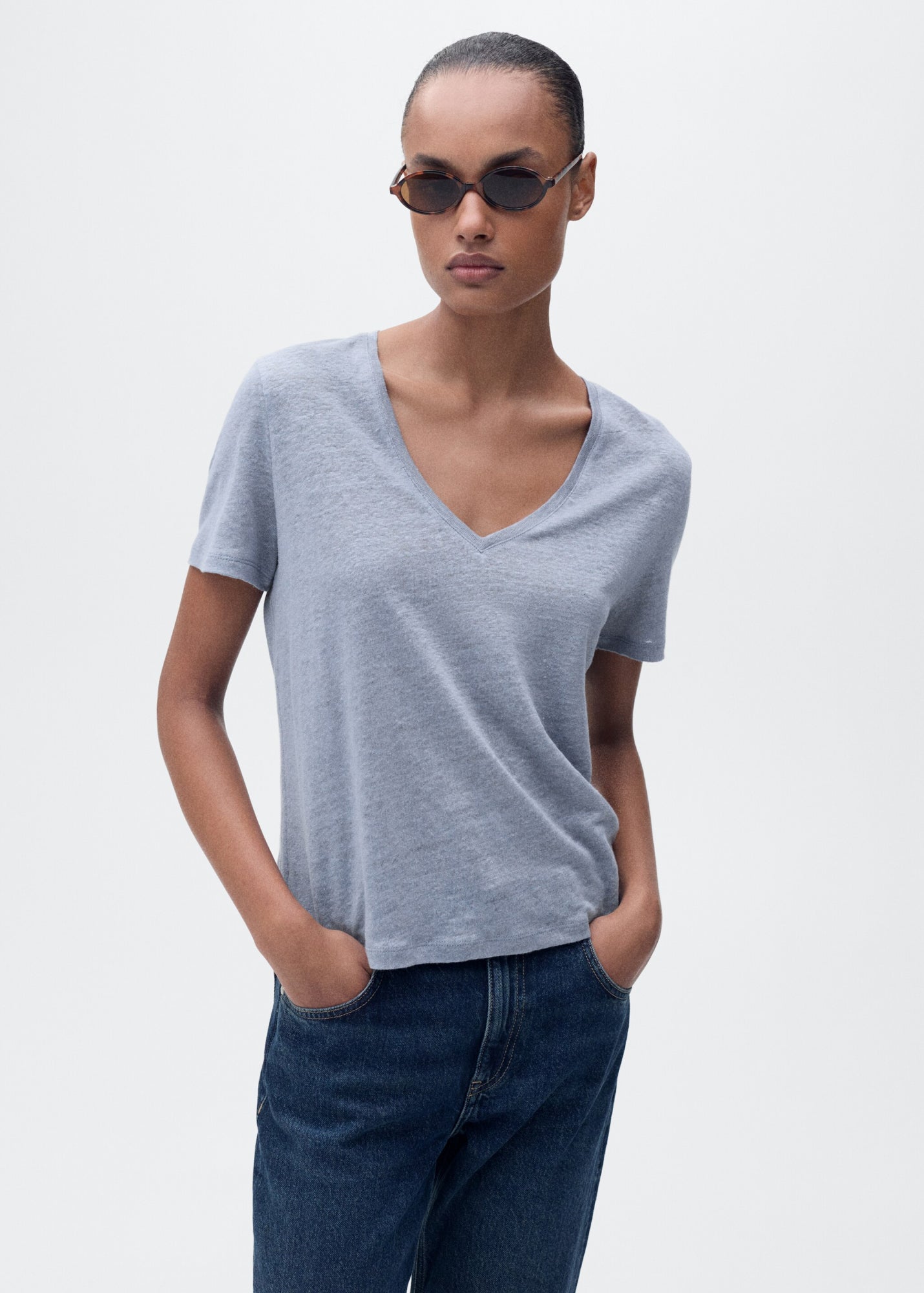Mango T-Shirts hellblau
