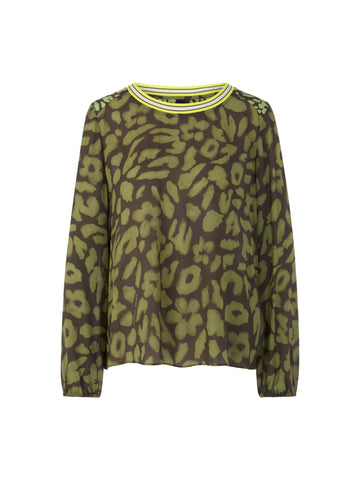 Schlupfbluse mit Leo-Druck