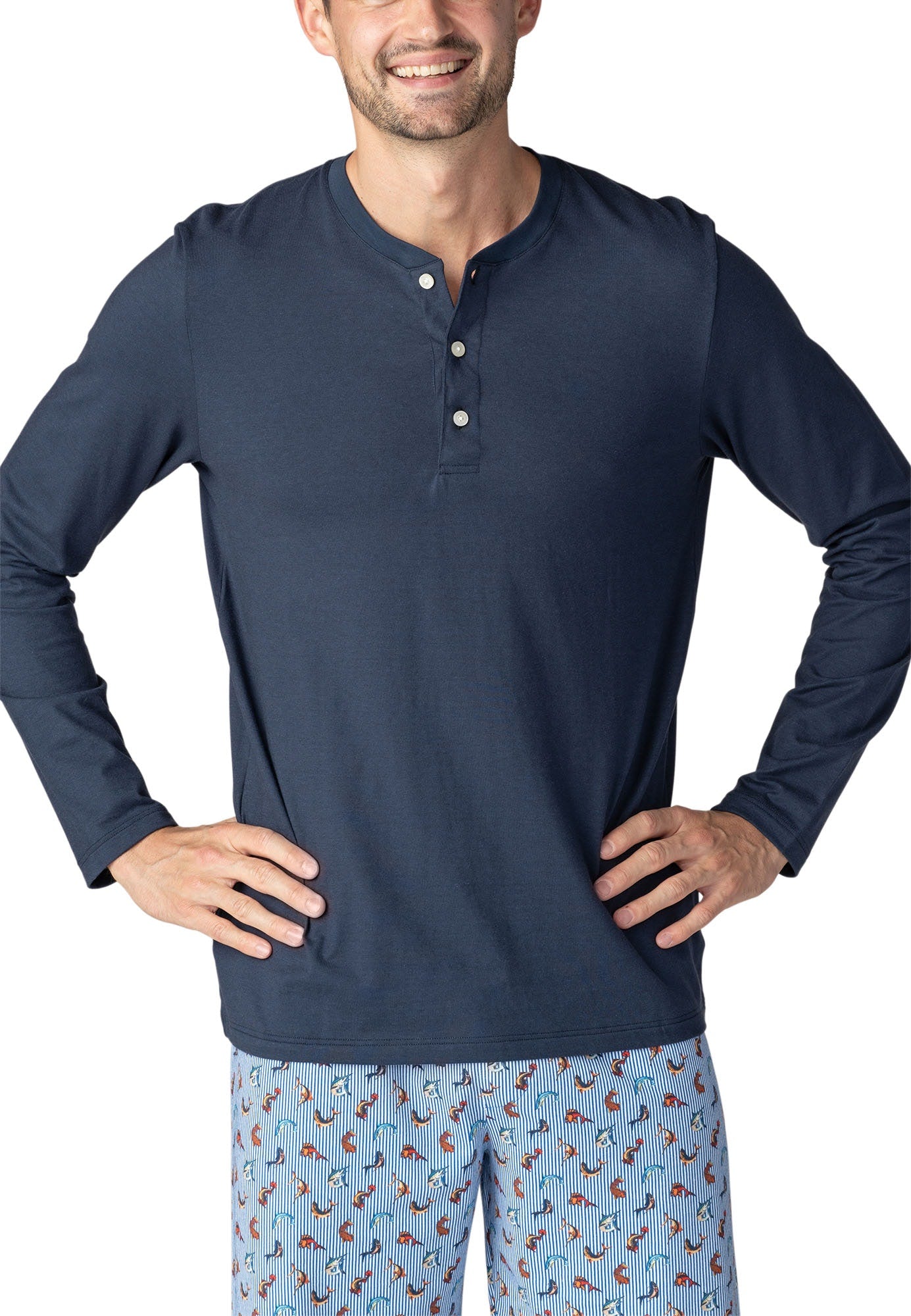 Mey Pyjamashirts blau