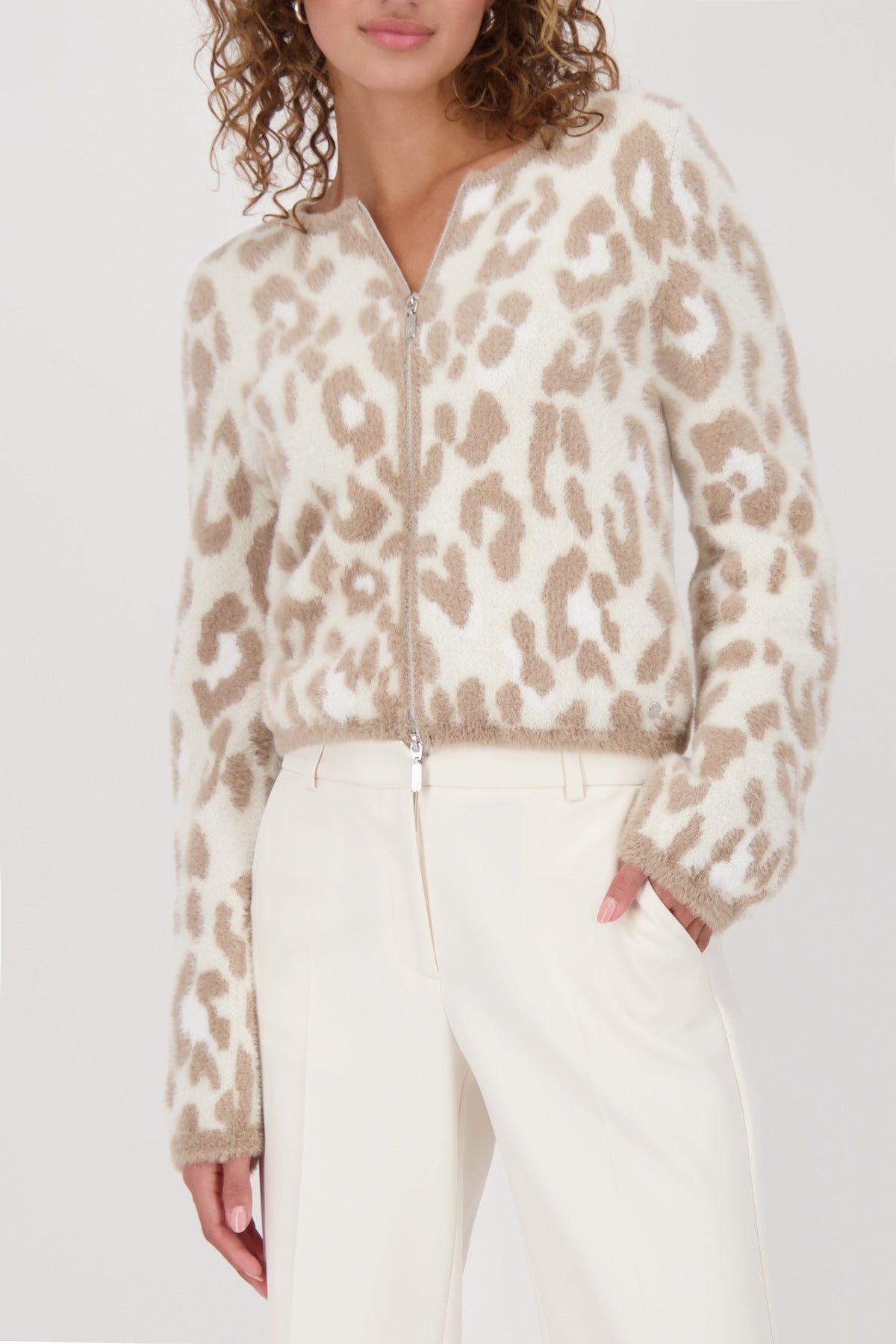 Monari Strickjacken hellbraun