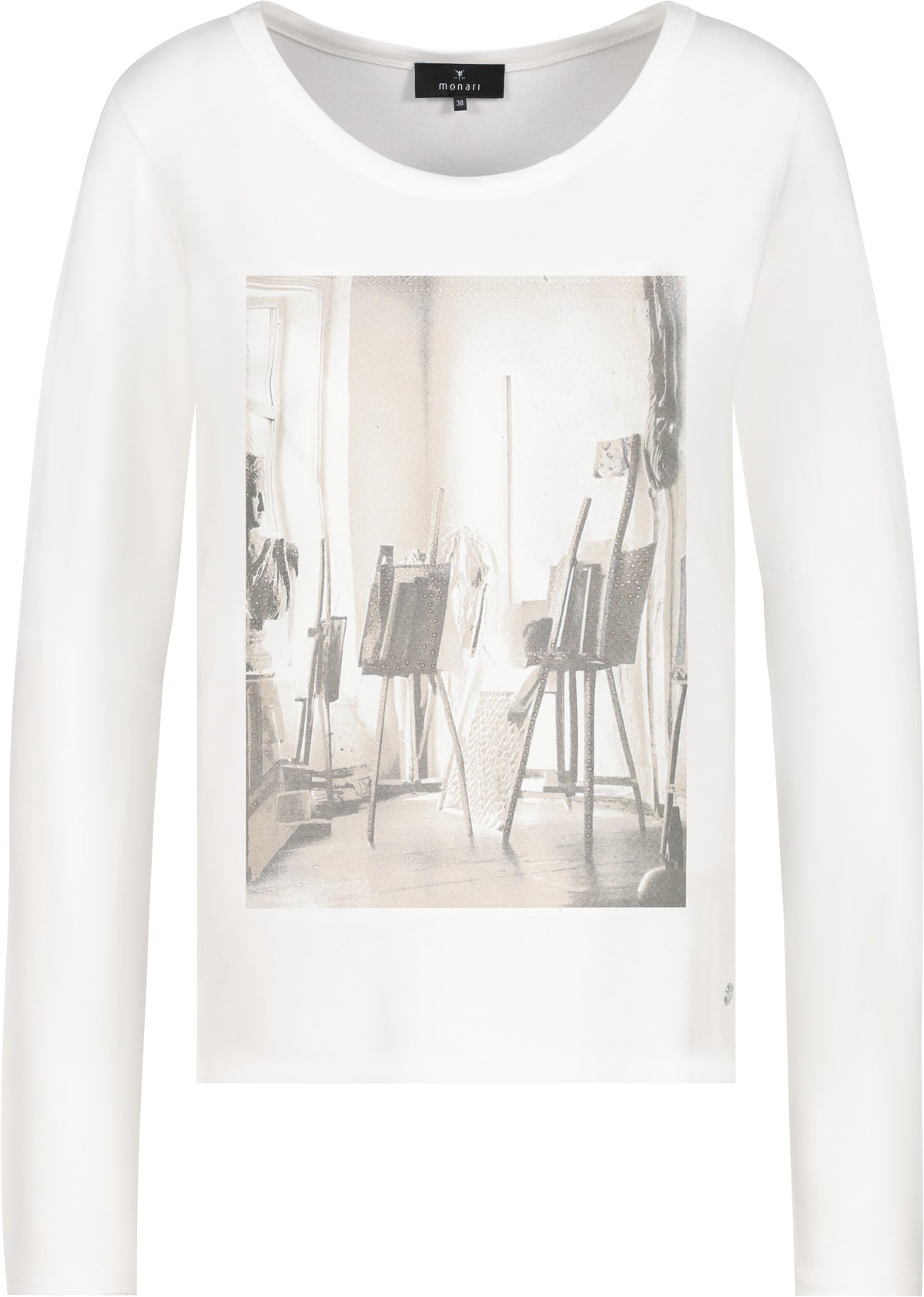 Monari Langarmshirts weiß