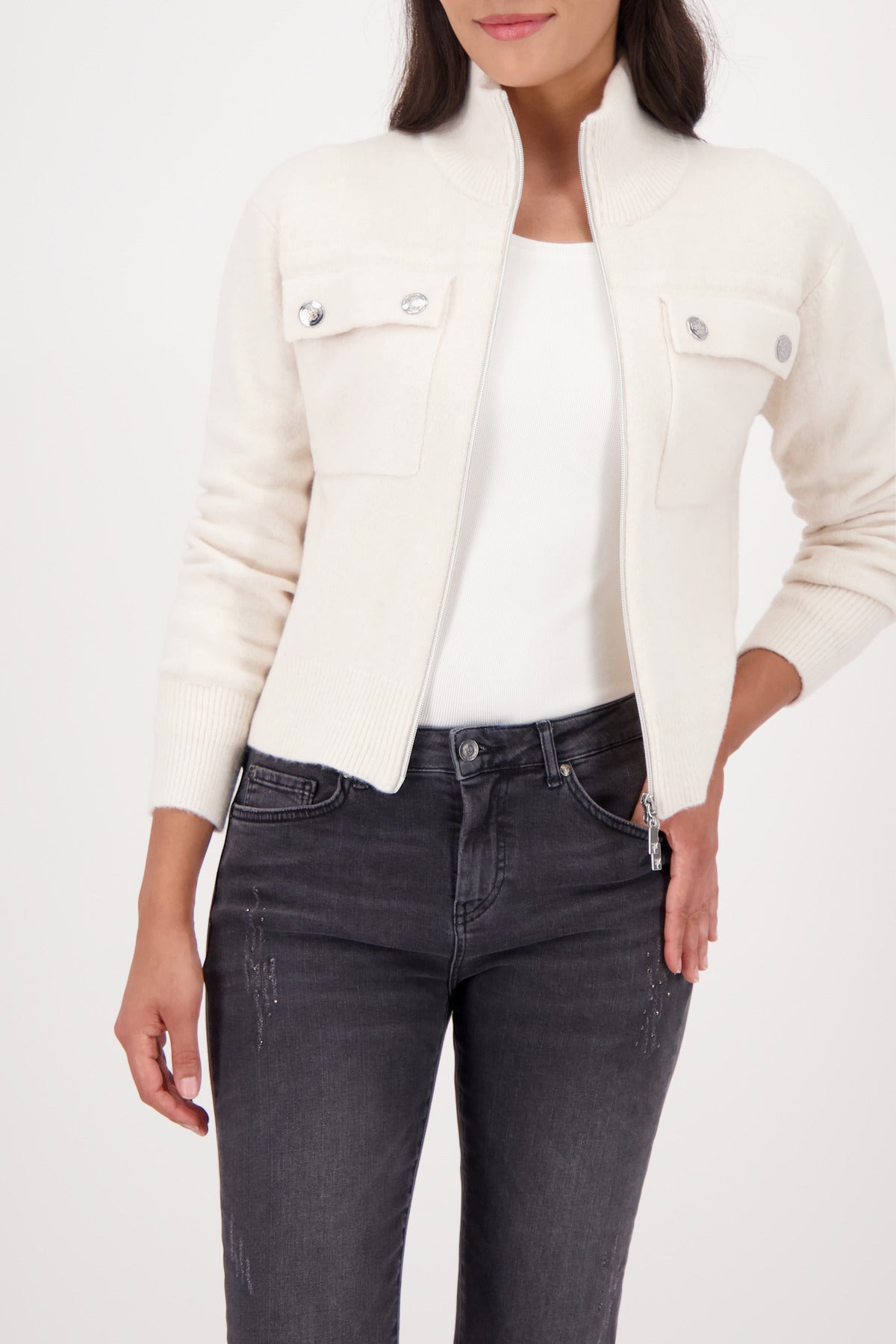 Monari Sweatjacken beige