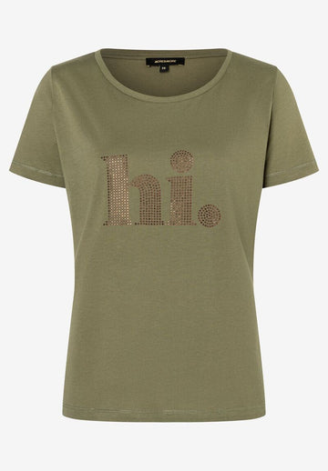 T-Shirt mit Steinchen-Schrift