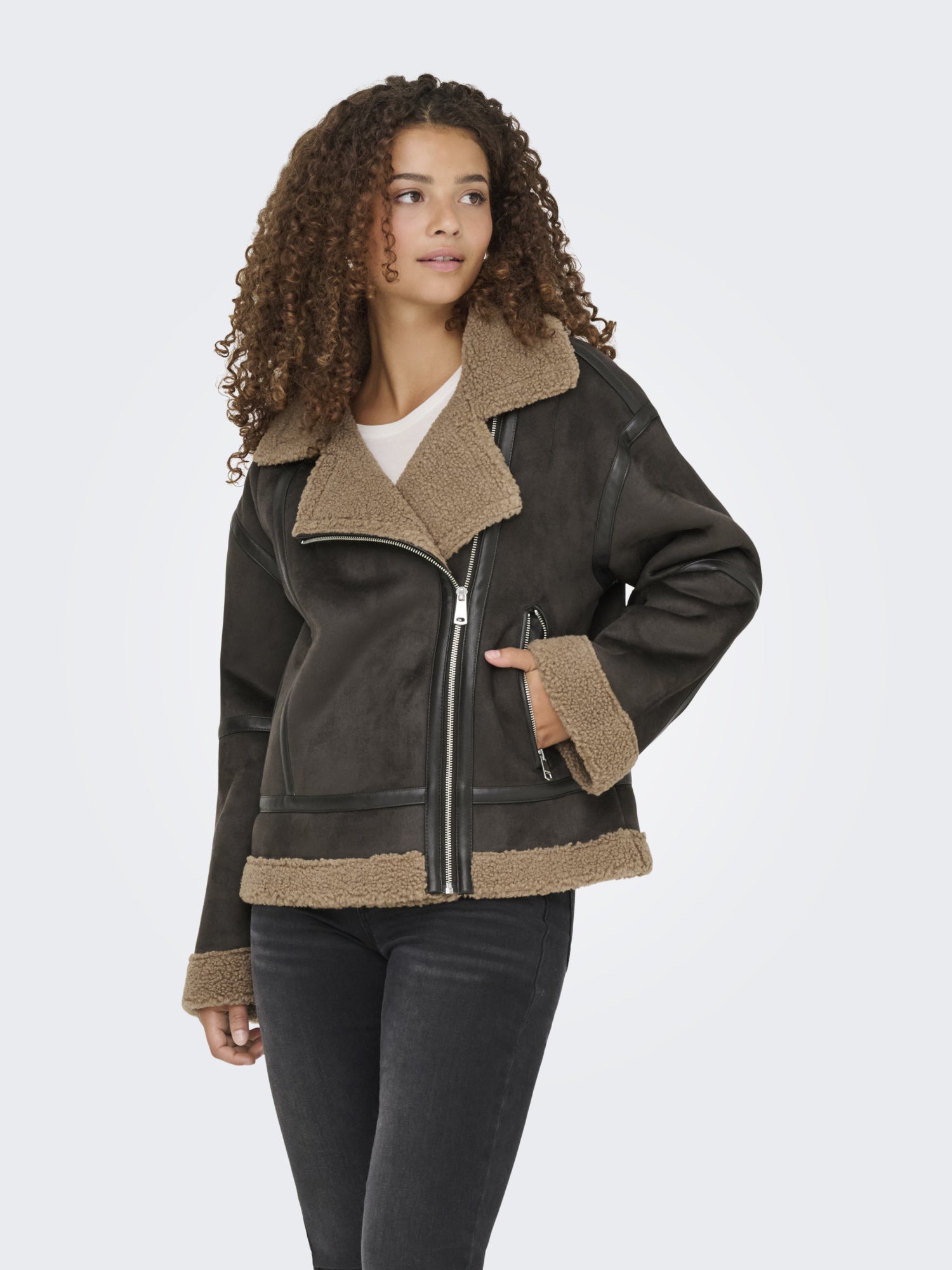 ONLY Lederjacken  braun