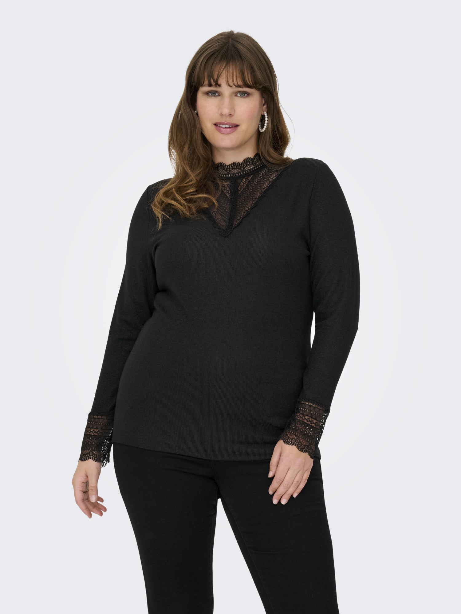 ONLY Carmakoma Langarmshirts schwarz