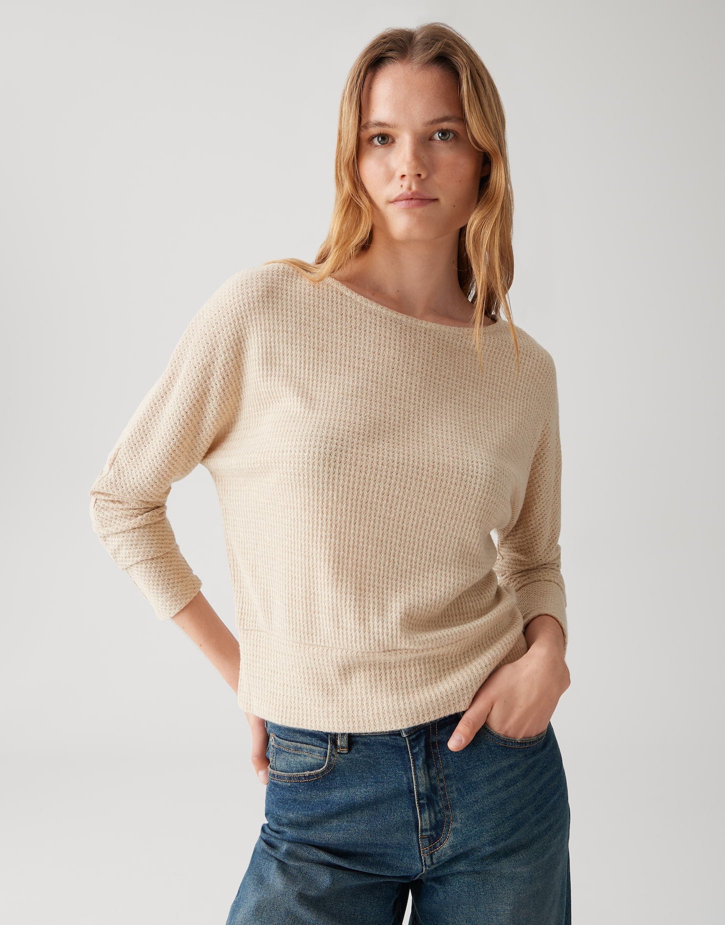 OPUS Langarmshirts hellbraun