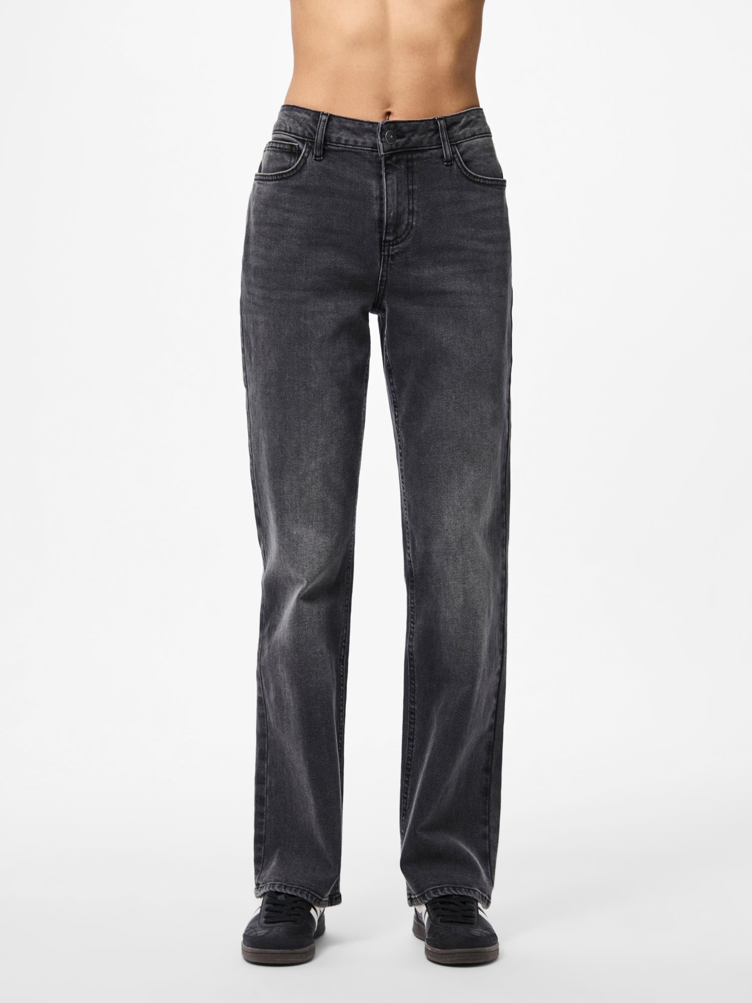 Pieces Straight dunkelgrau