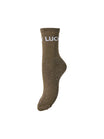 Pieces Socken oliv