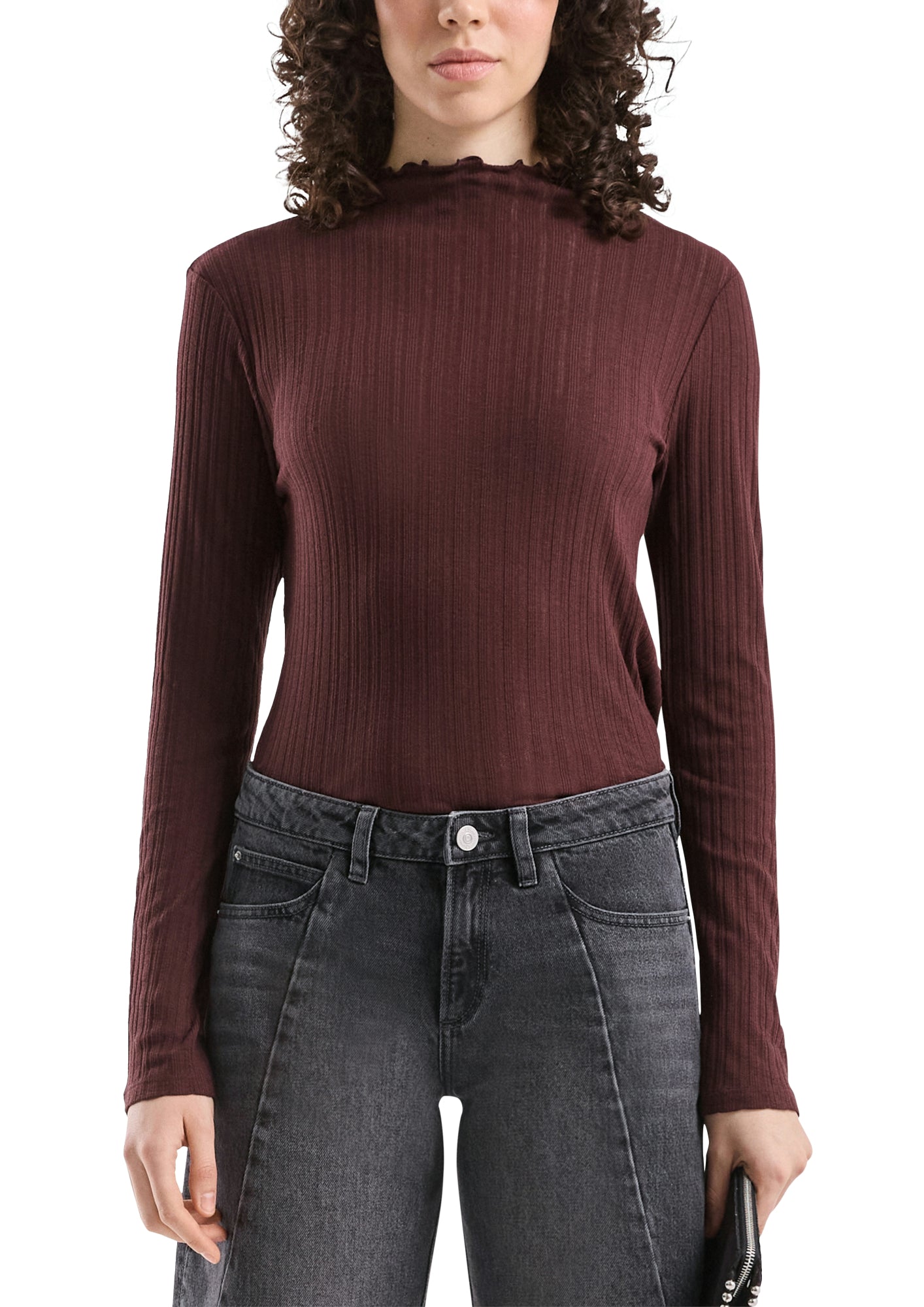 Q/S by s.Oliver Langarmshirts braun