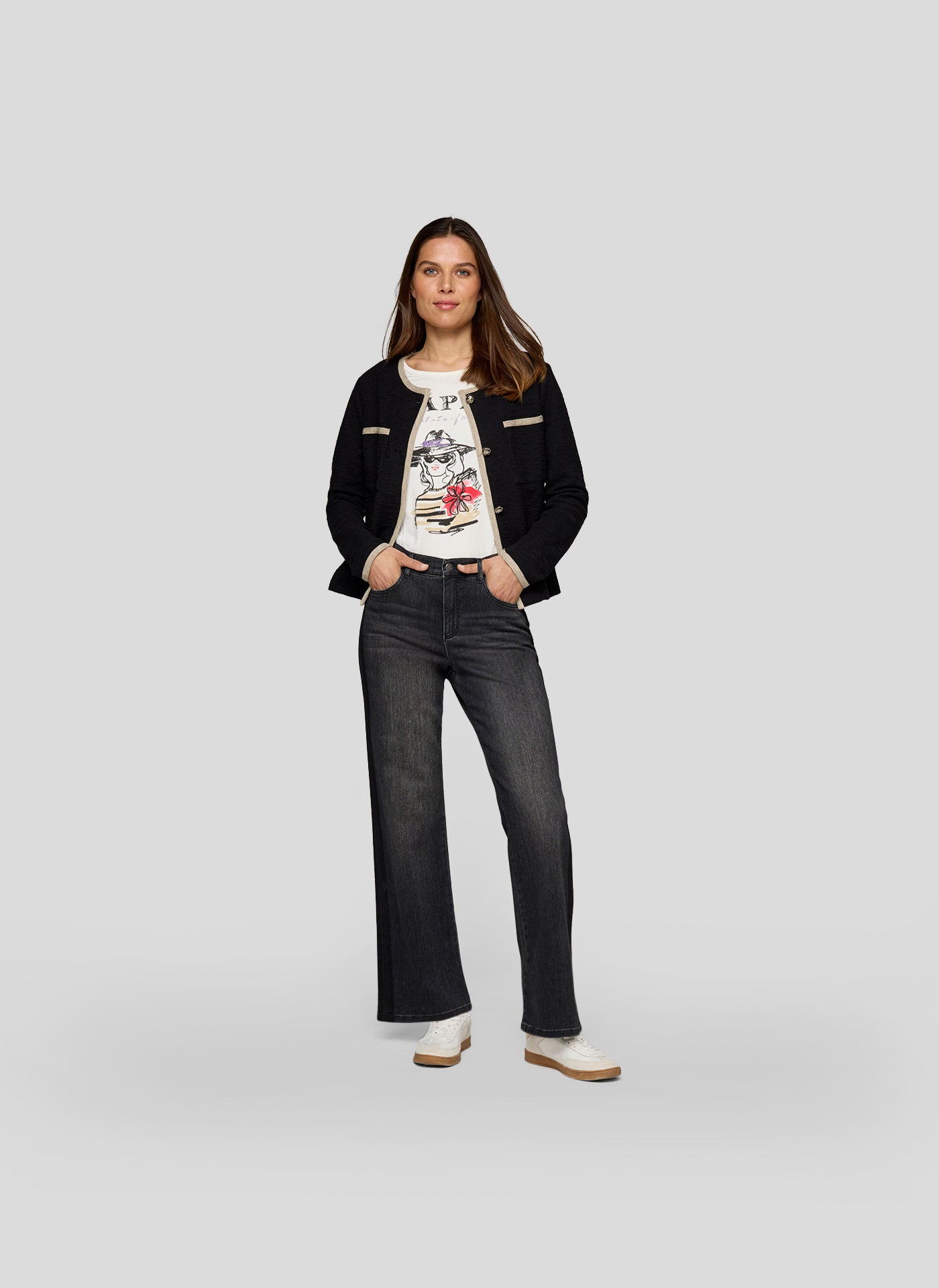 Rabe Langarmshirts  weiß