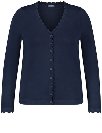 Strickjacke mit Wellenkanten