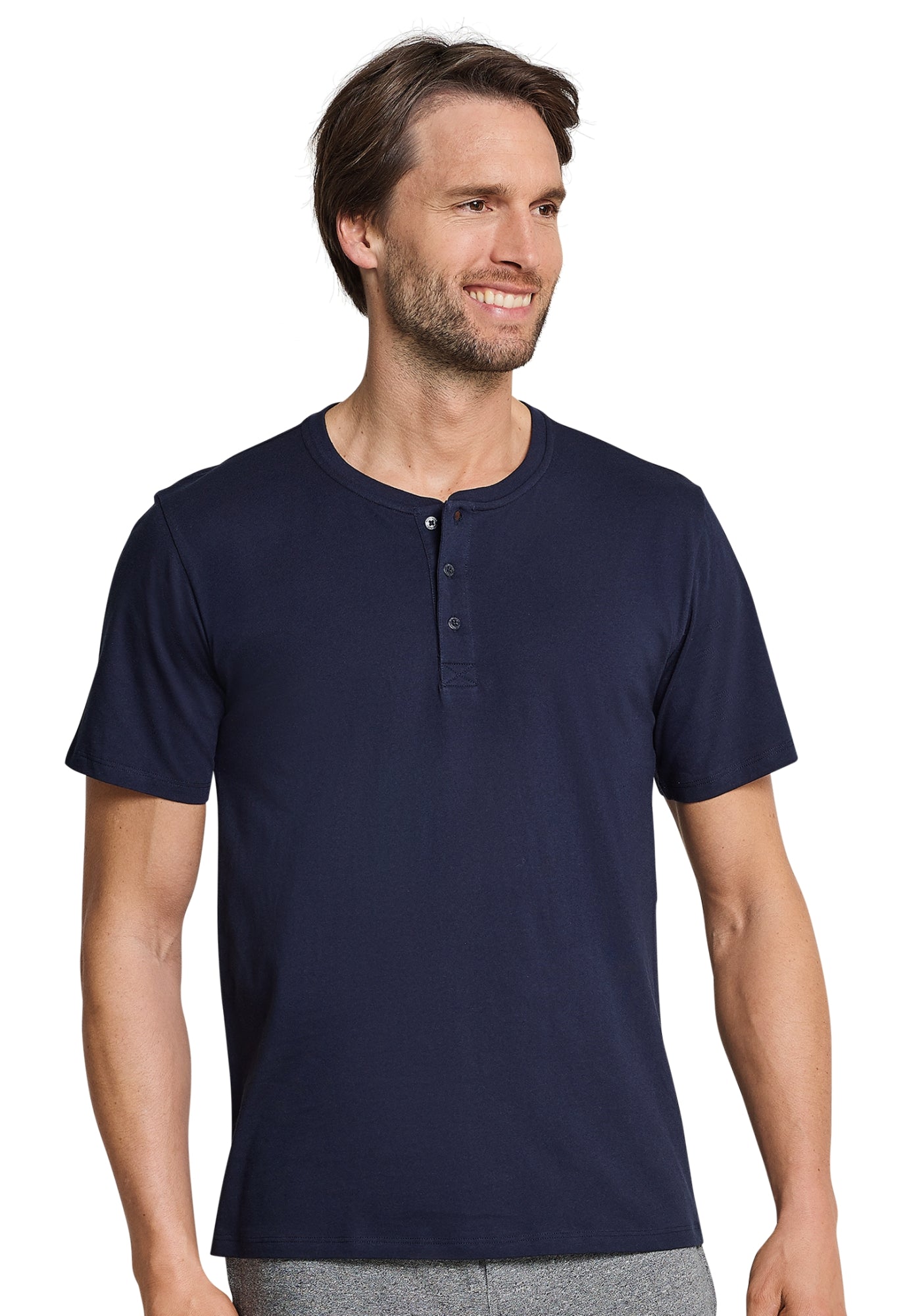 Schiesser Pyjamashirts dunkelblau