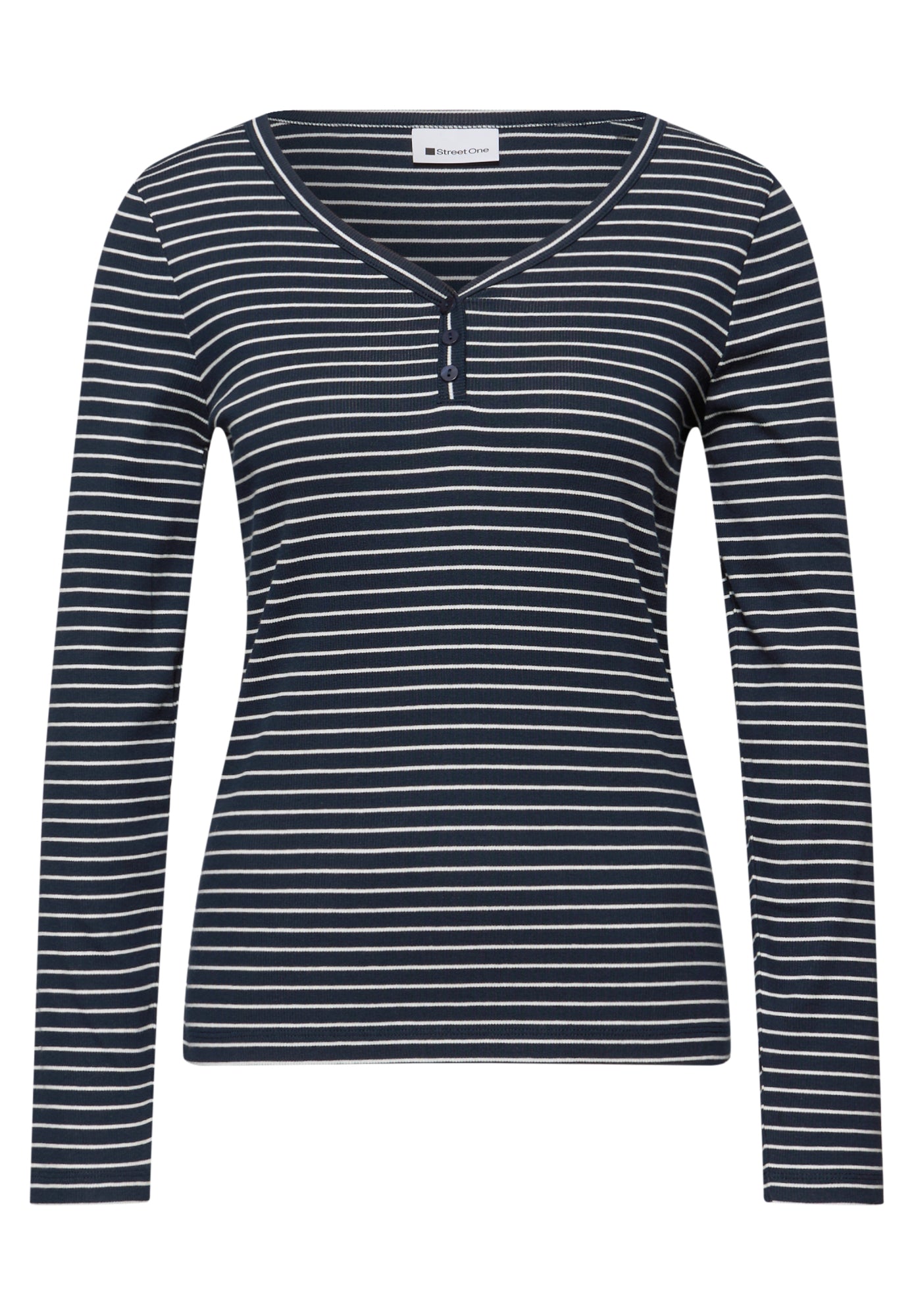 Street One Langarmshirts dunkelblau