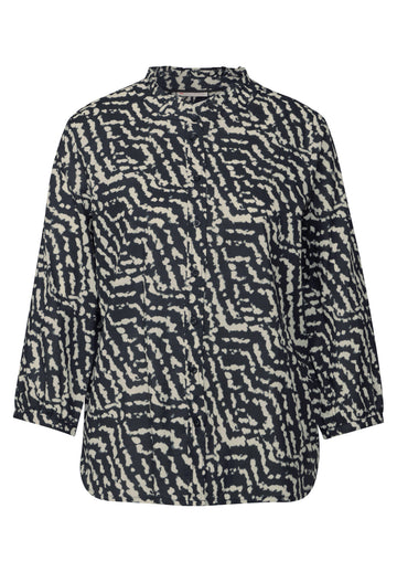 Print-Bluse mit Rüschen