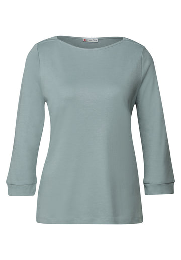 Shirt mit U-Boot-Ausschnitt