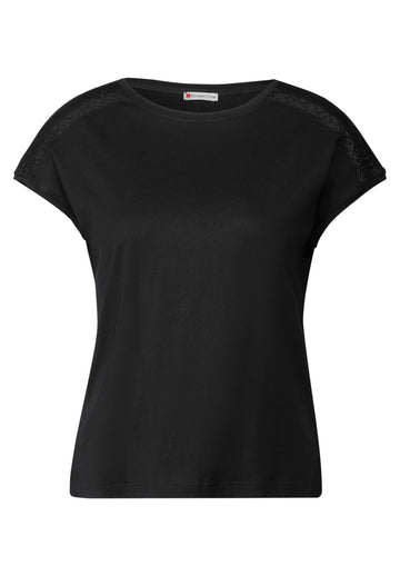 T-Shirt mit Häkeldetails