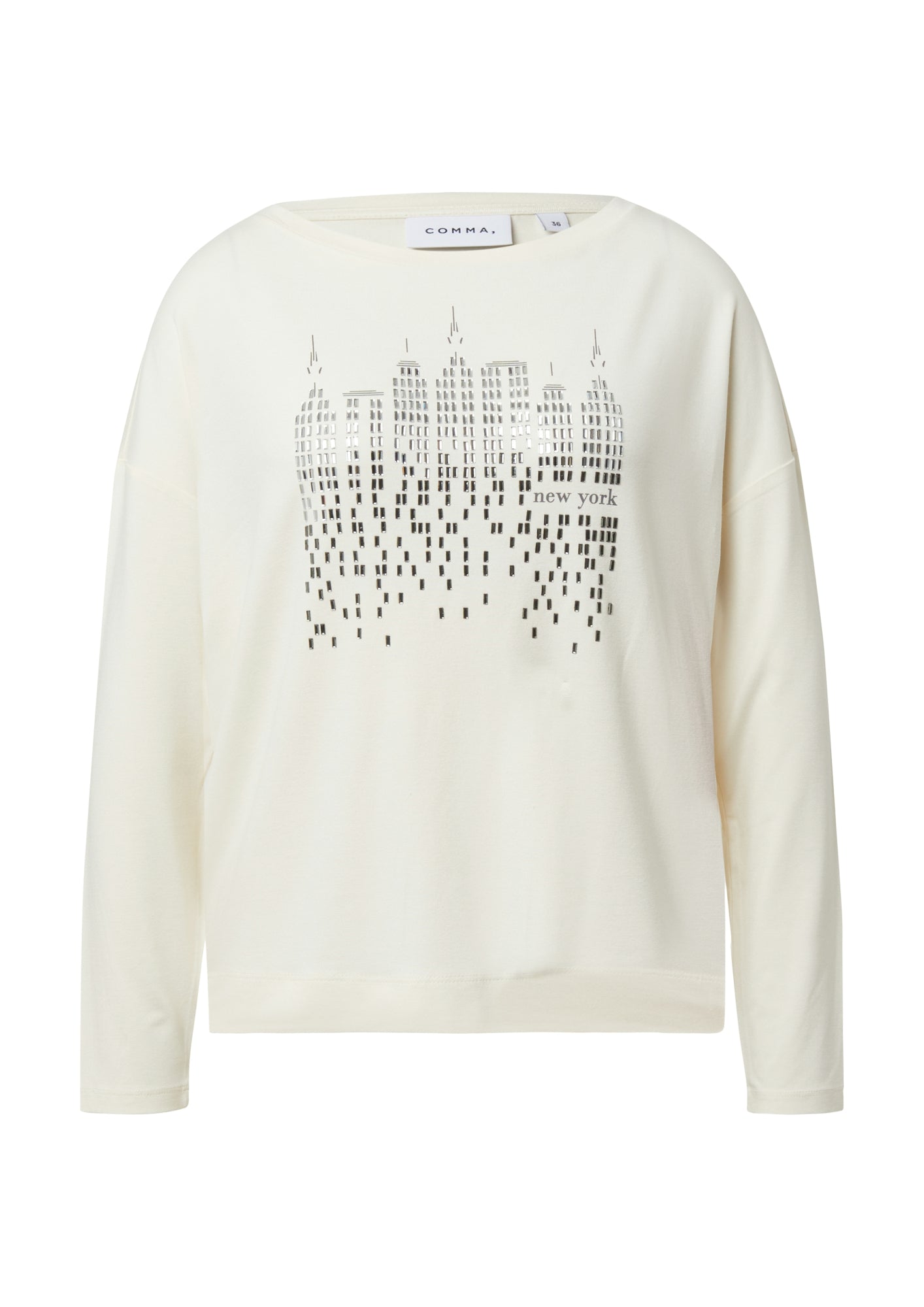 comma Langarmshirts creme
