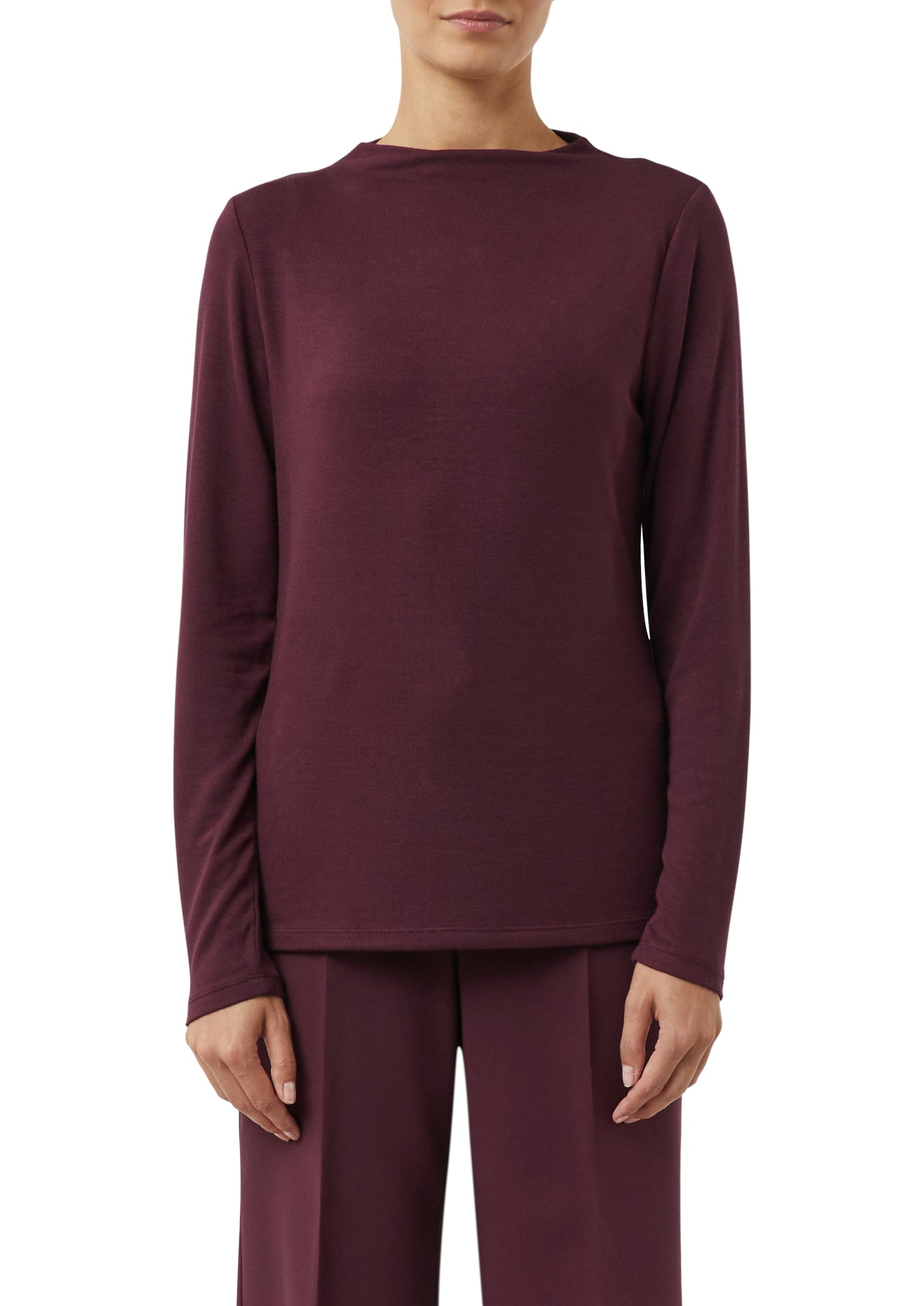 comma Langarmshirts dunkelrot