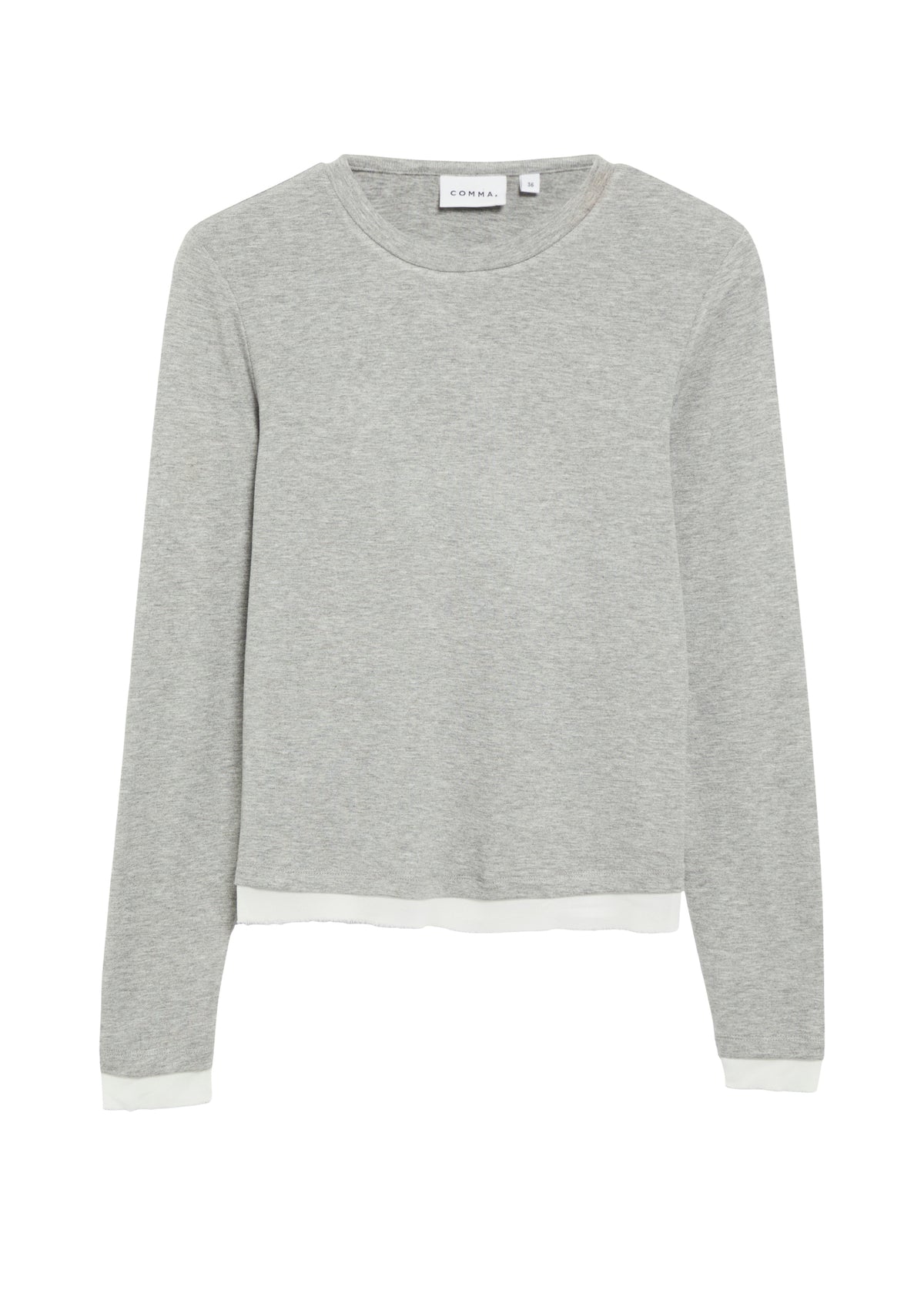 comma Langarmshirts hellgrau