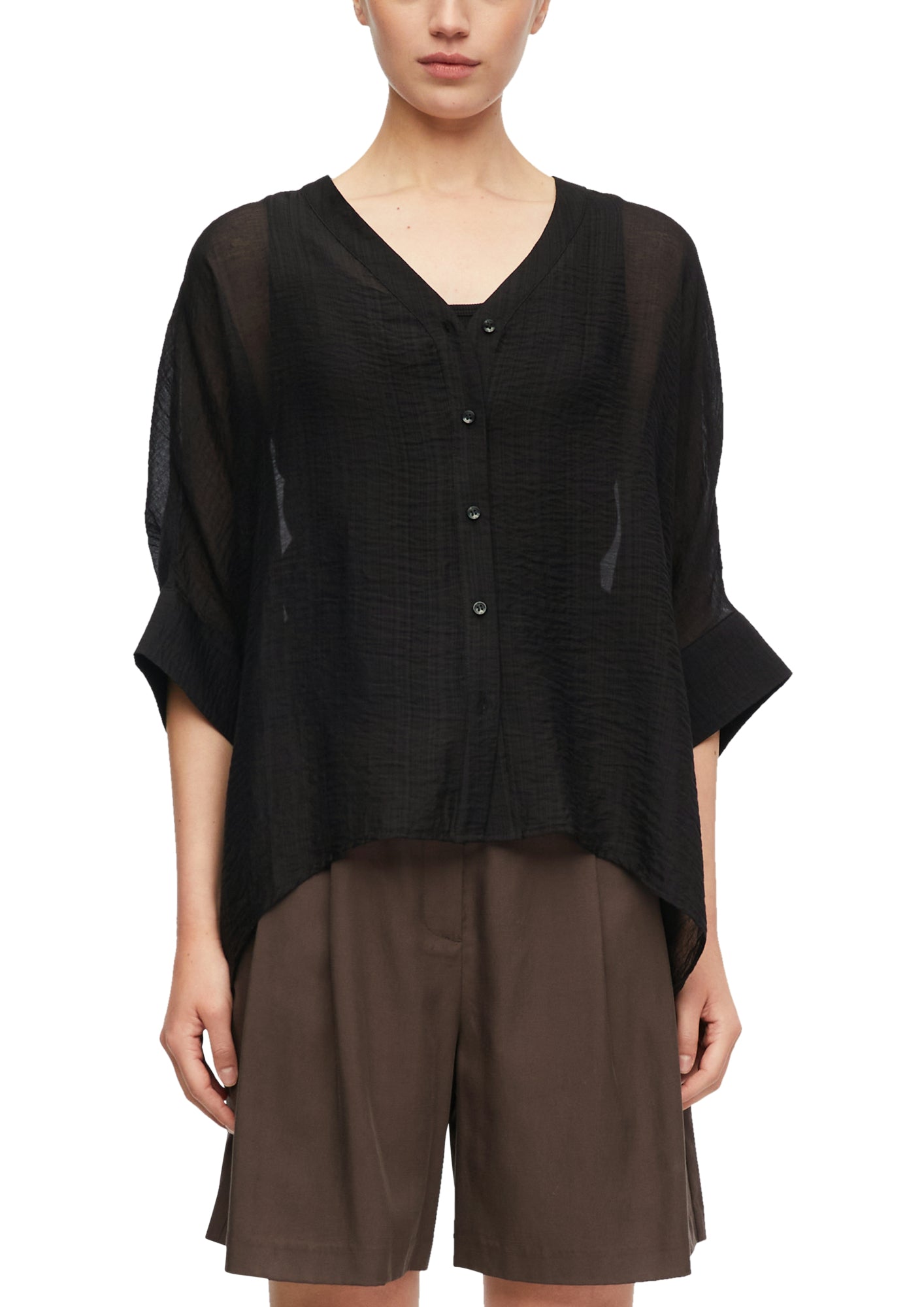 comma Langarmshirts schwarz