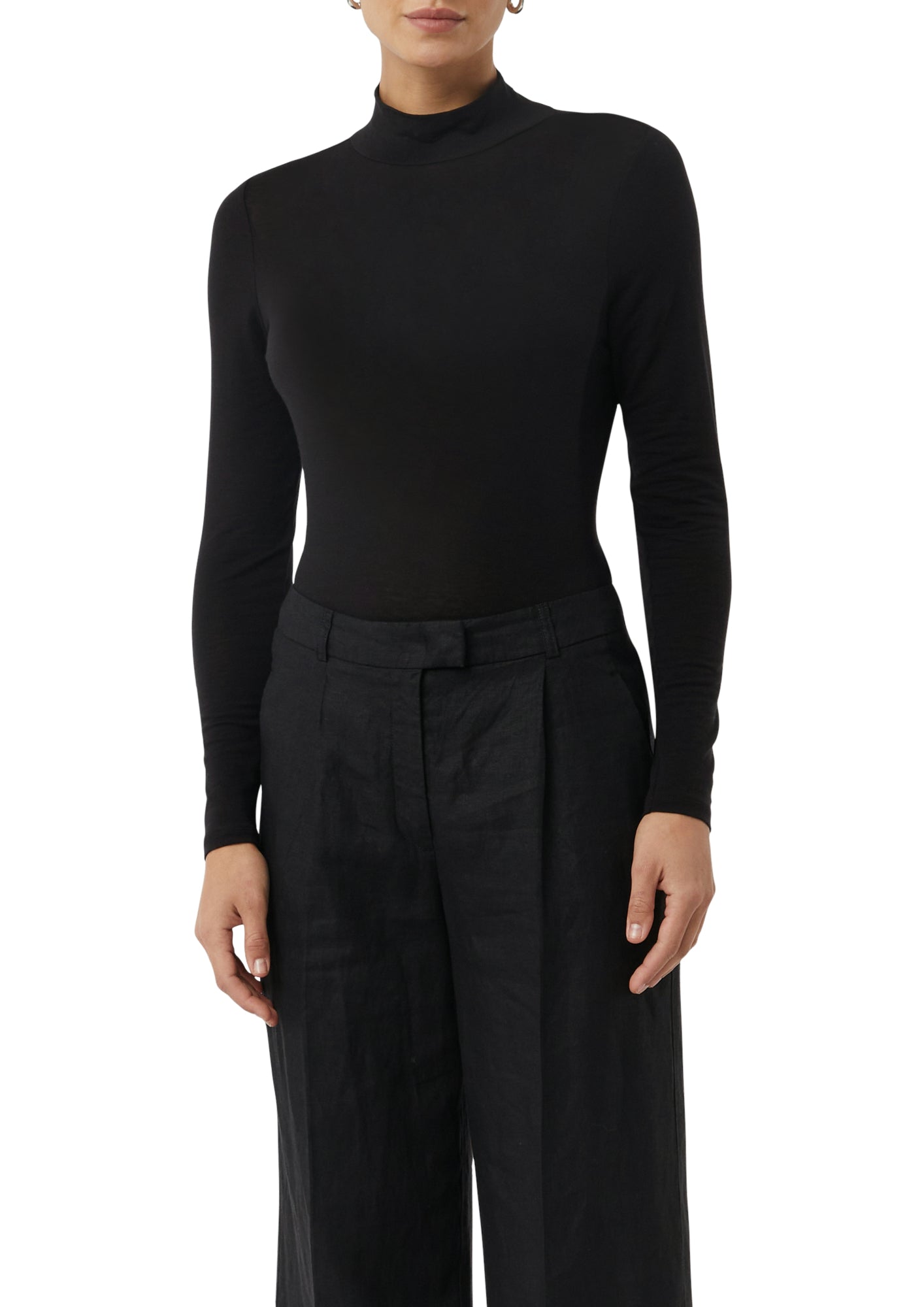 comma Langarmshirts schwarz