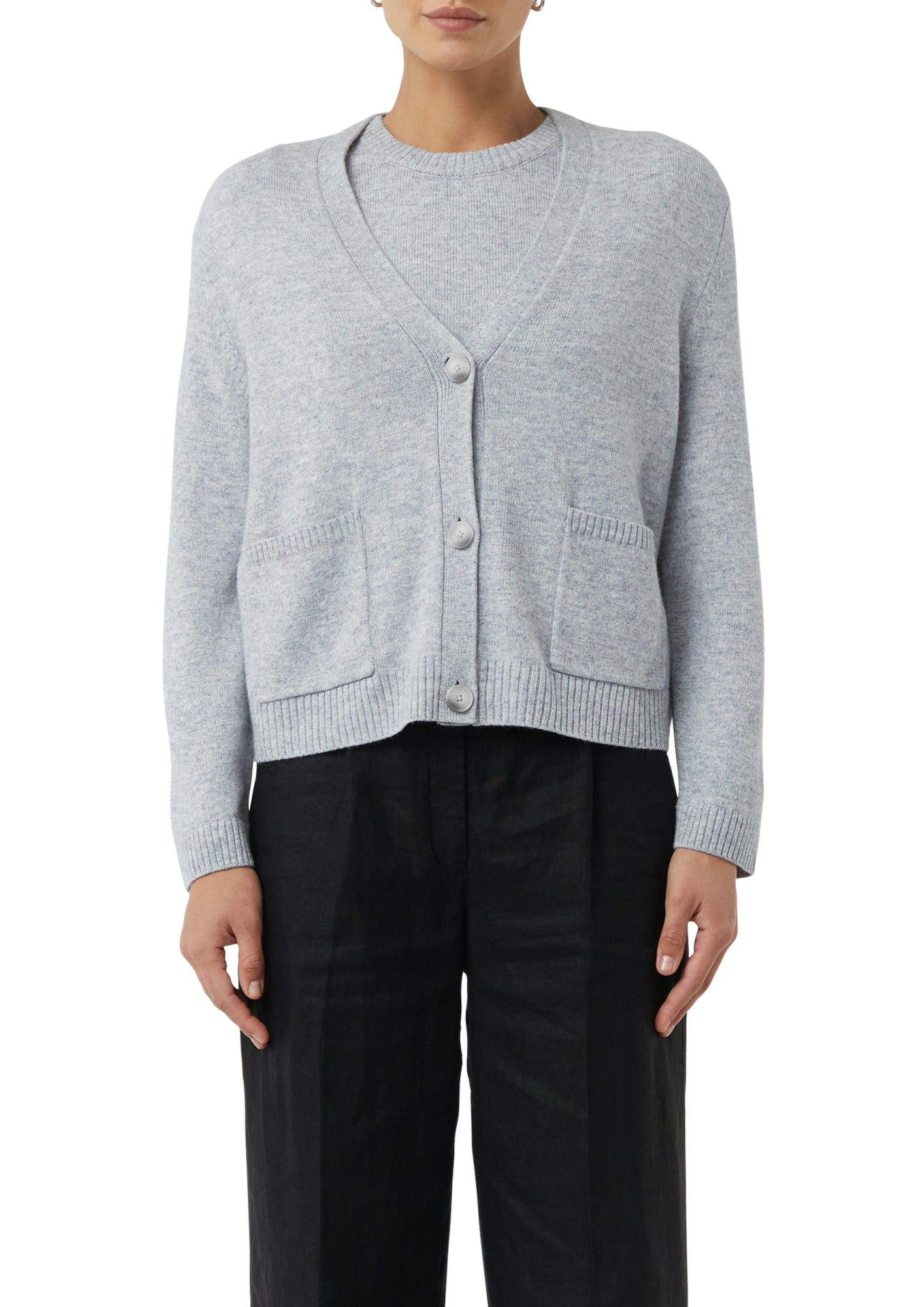 comma Strickjacken hellgrau