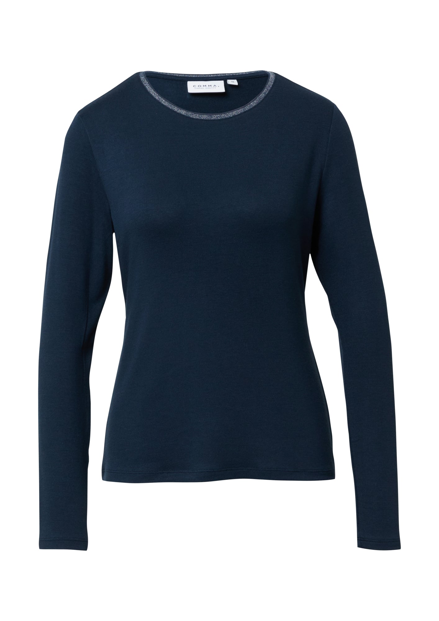 comma casual identity Langarmshirts dunkelblau