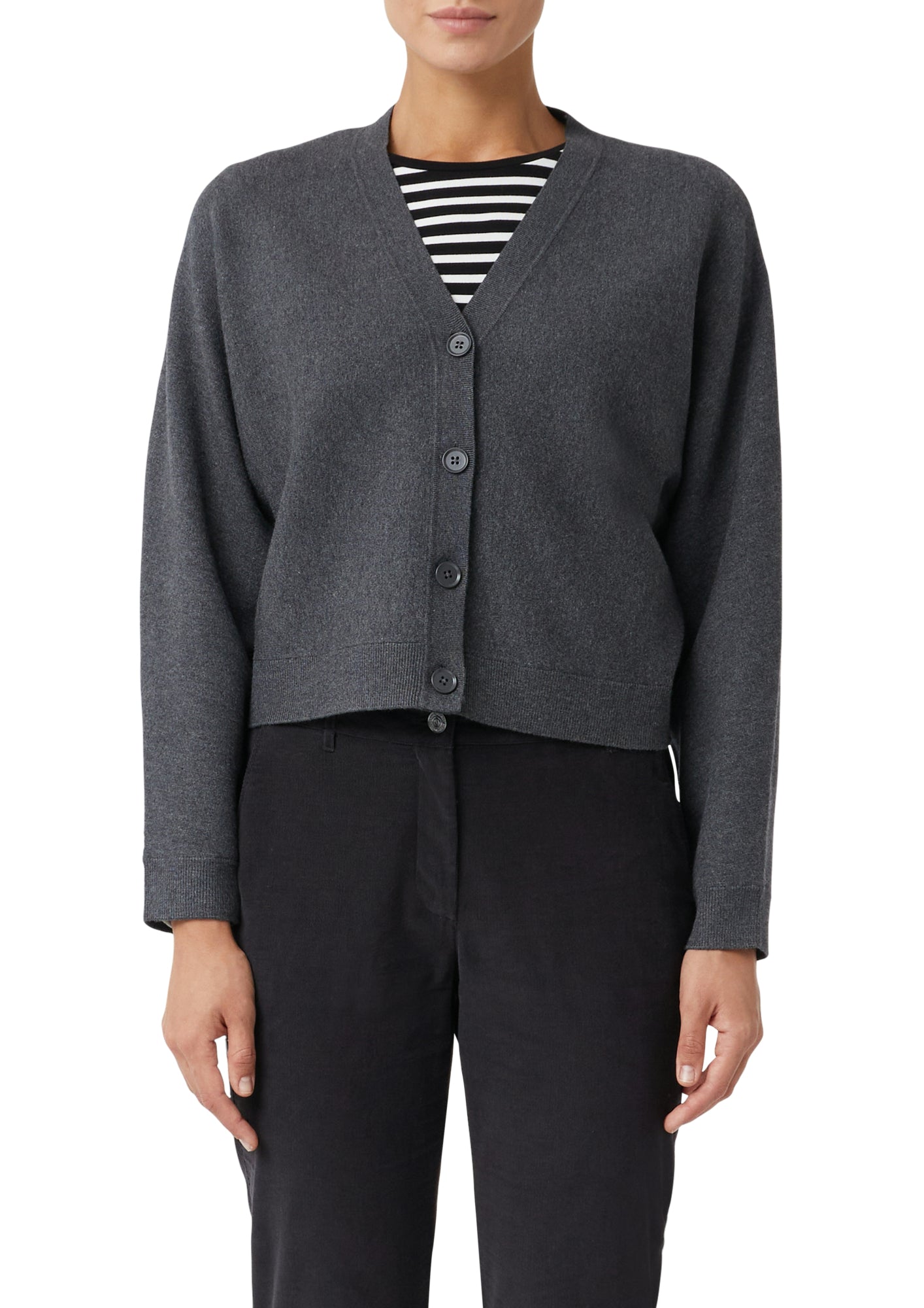 comma casual identity Strickjacken dunkelgrau