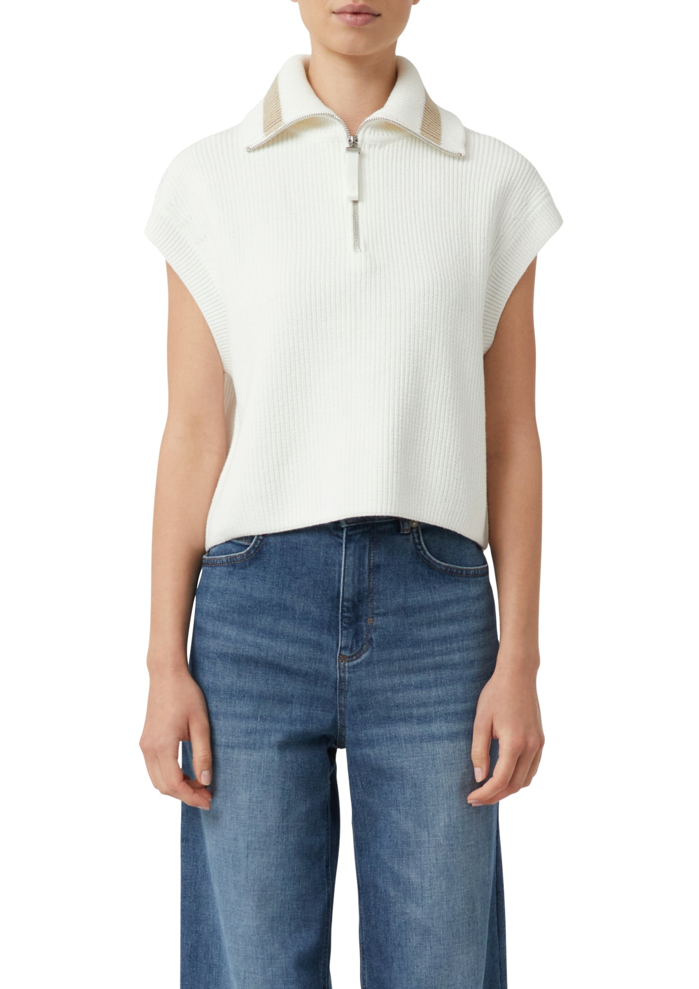 comma casual identity Pullunder weiß