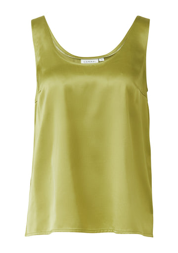 Satintop mit tiefem Ausschnitt