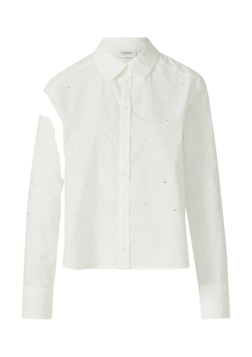 Verkürzte Popeline-Bluse