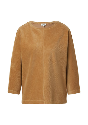 Cord-Shirt mit Fledermausärmeln