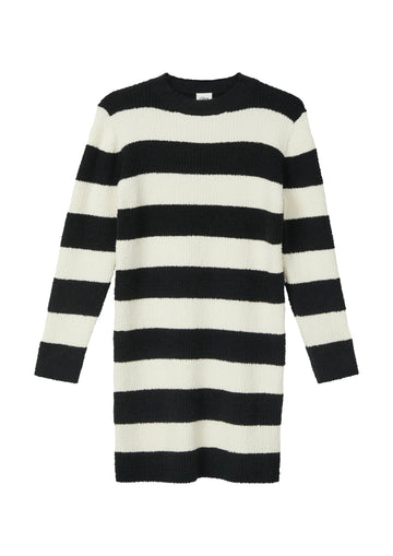 Kurzes Strickkleid mit Streifen