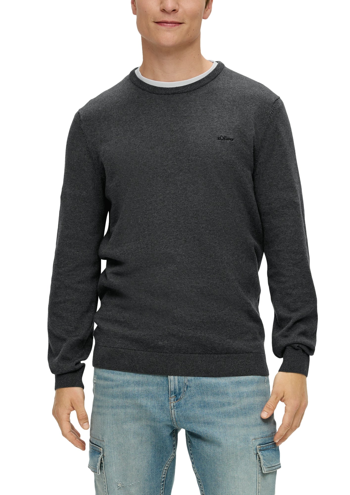 s.Oliver Pullover dunkelgrau