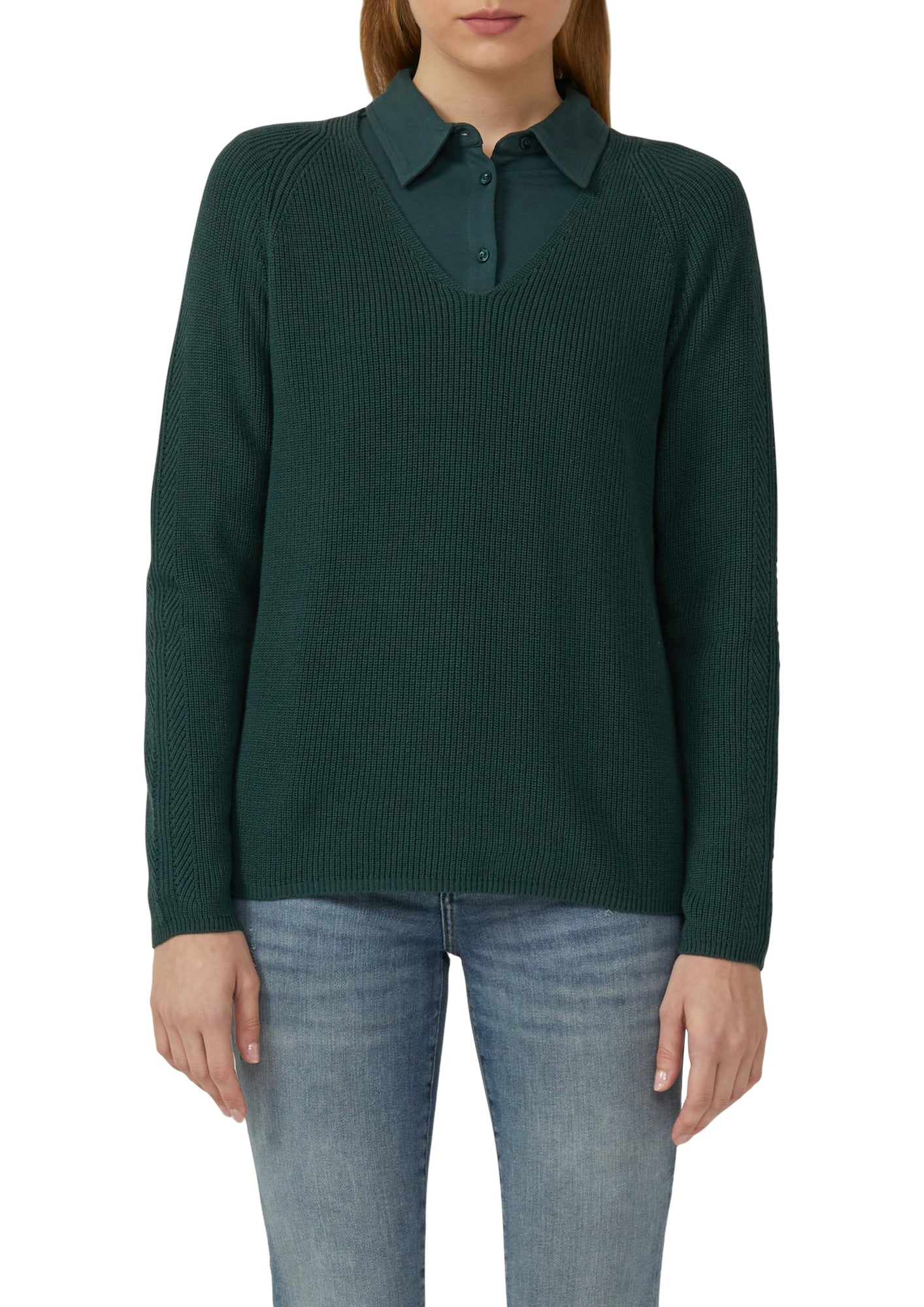 s.Oliver Pullover dunkelgrün