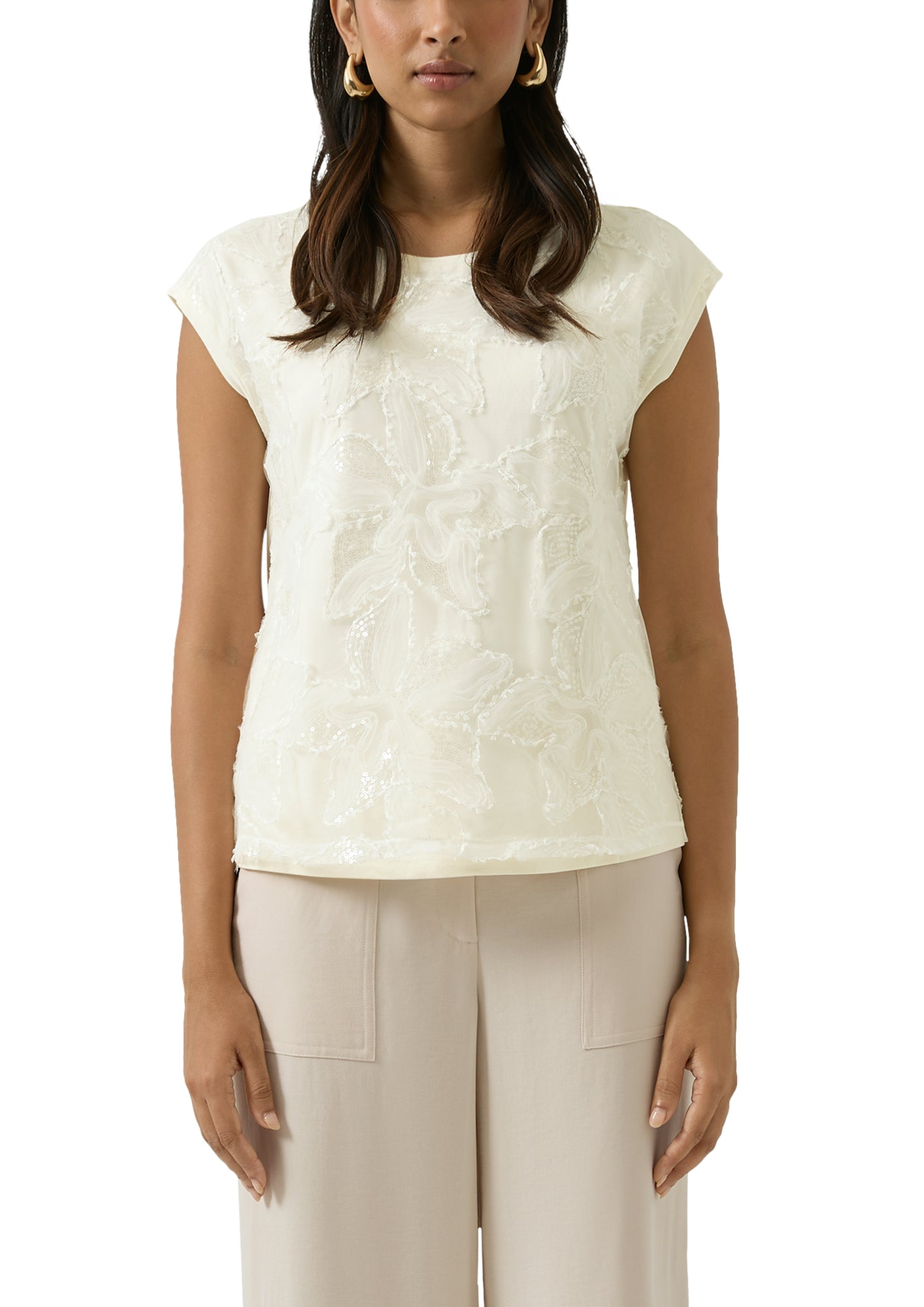 s.Oliver BLACK LABEL T-Shirts creme