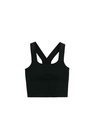 Ribbed Seamless High Support Bra in Schwarz