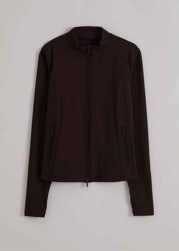 Sense Zip Jacke in Chocolate