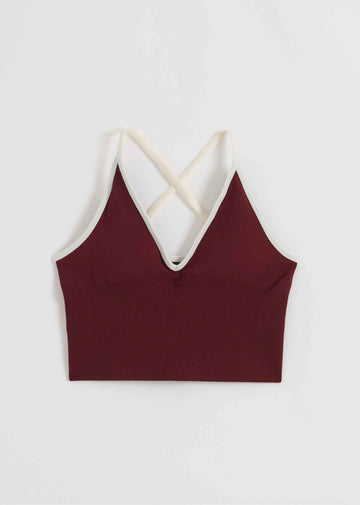 Shape Seamless Cross Back Bralette in Merlot