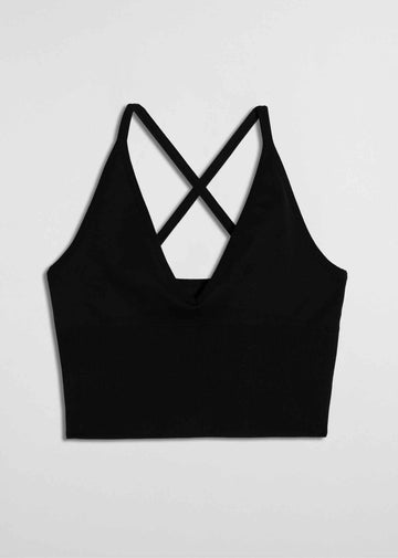Shape Seamless Cross Back Bralette in Schwarz