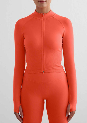 Shape Seamless Zip Jacke in Tangerine