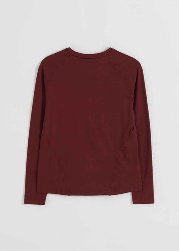 Soft Basic Langarmshirt in Melot