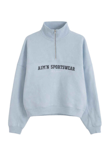 Varsity Sweat Half Zip in Aura