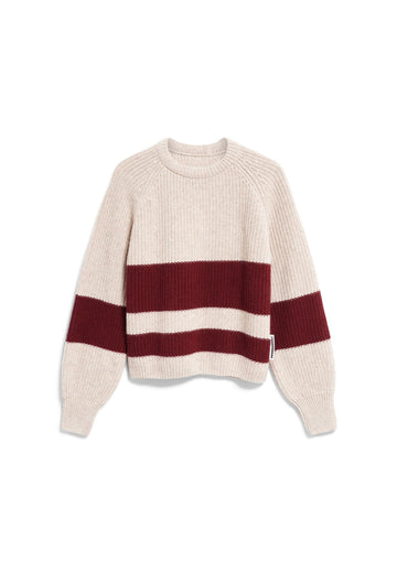 Grobstrickpullover aus Bio-Woll-Mix mit Streifen