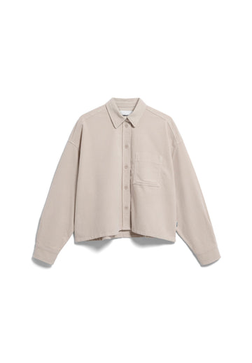 NALAANI Kordbluse mit Hemdkragen und Brusttasche