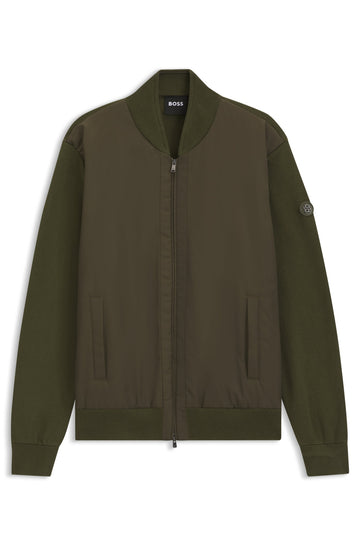 BOSS Black C-Levaio Hybrid-Jacke aus Baumwoll-Strick